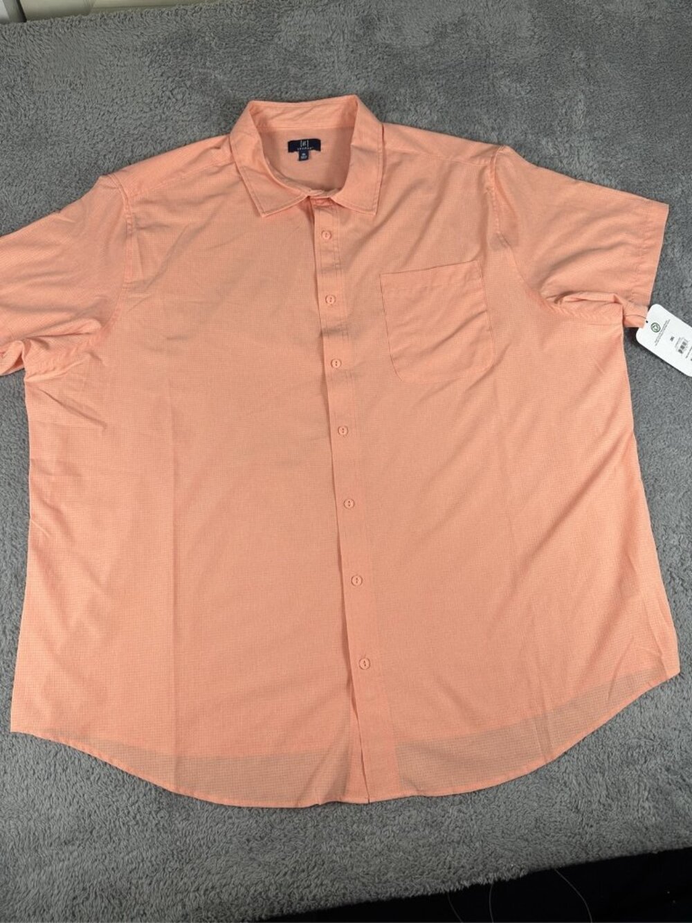 George Mens Short Sleeve Button Down Shirt Peach Size 3XL